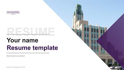 Southwestern Law School Resume PPT Template
