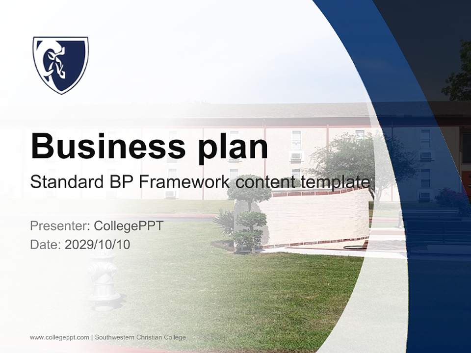 Southwestern Christian College Competition/Entrepreneurship Contest PPT Template4:3 ratio PPT effect preview image9