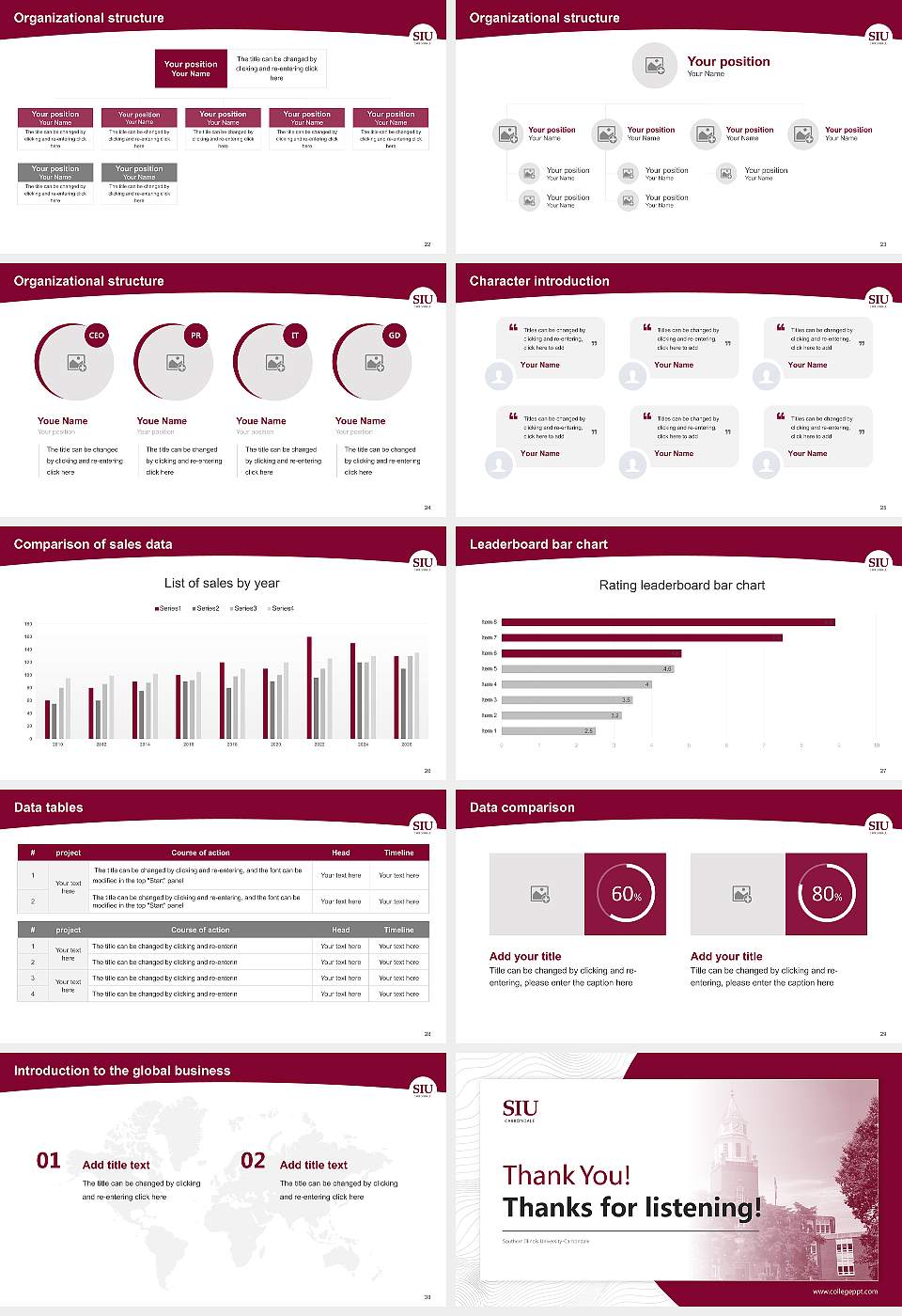 Southern Illinois University-Carbondale Academic Presentation/Research Findings Report PPT Template16:9 ratio PPT effect preview image4