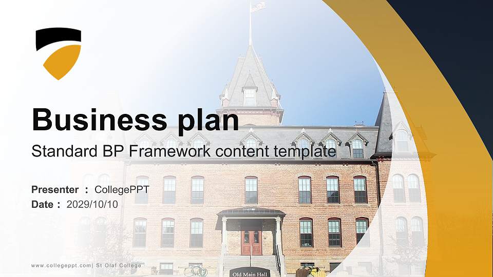 St Olaf College Competition/Entrepreneurship Contest PPT Template16:9 ratio PPT effect preview image