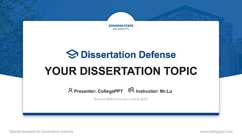 Sonoma State University Graduation Thesis Defense PPT Template