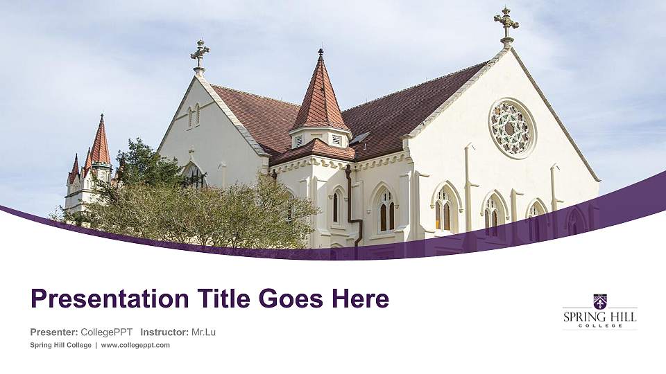 Spring Hill College Course/Courseware Creation PPT Template16:9 ratio PPT effect preview image