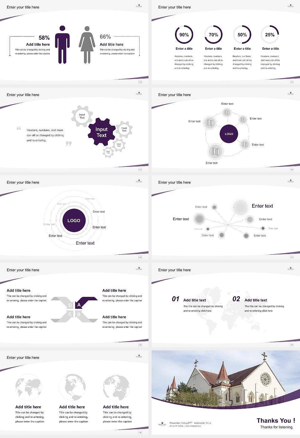 Spring Hill College Course/Courseware Creation PPT Template16:9 ratio PPT effect preview image4