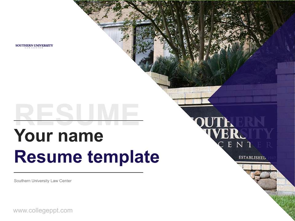 Southern University Law Center Resume PPT Template4:3 ratio PPT effect preview image5