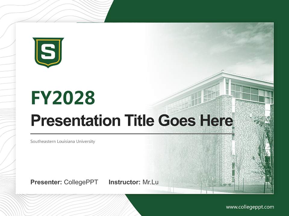 Southeastern Louisiana University Academic Presentation/Research Findings Report PPT Template4:3 ratio PPT effect preview image5