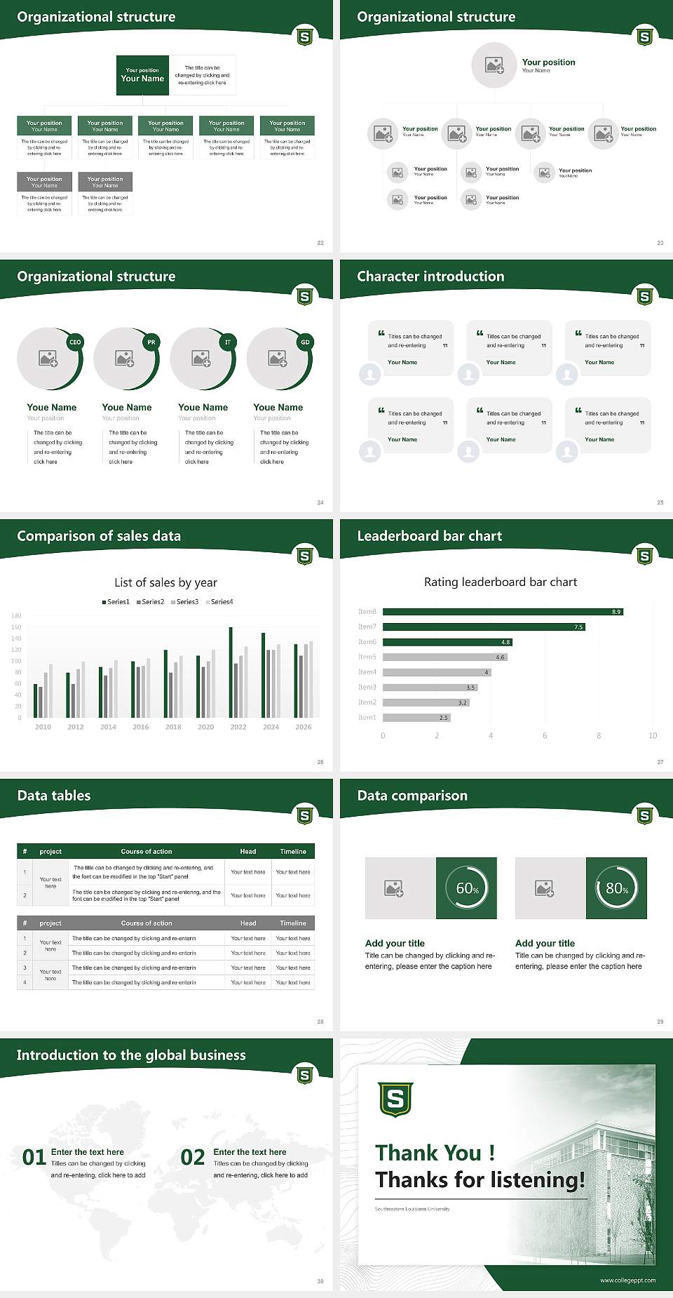 Southeastern Louisiana University Academic Presentation/Research Findings Report PPT Template4:3 ratio PPT effect preview image4
