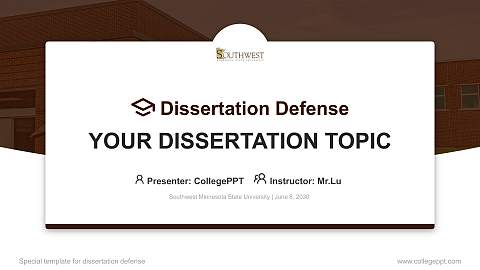 Southwest Minnesota State University Graduation Thesis Defense PPT Template