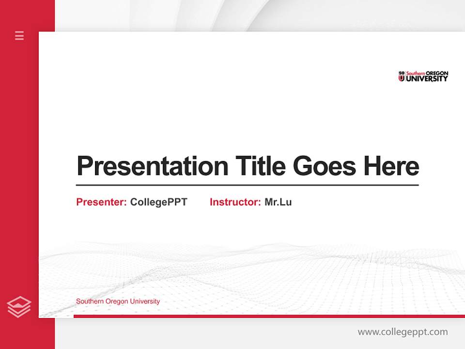 Southern Oregon University Thesis Proposal/Graduation Defense PPT Template4:3 ratio PPT effect preview image5