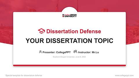 Southern Oregon University Graduation Thesis Defense PPT Template