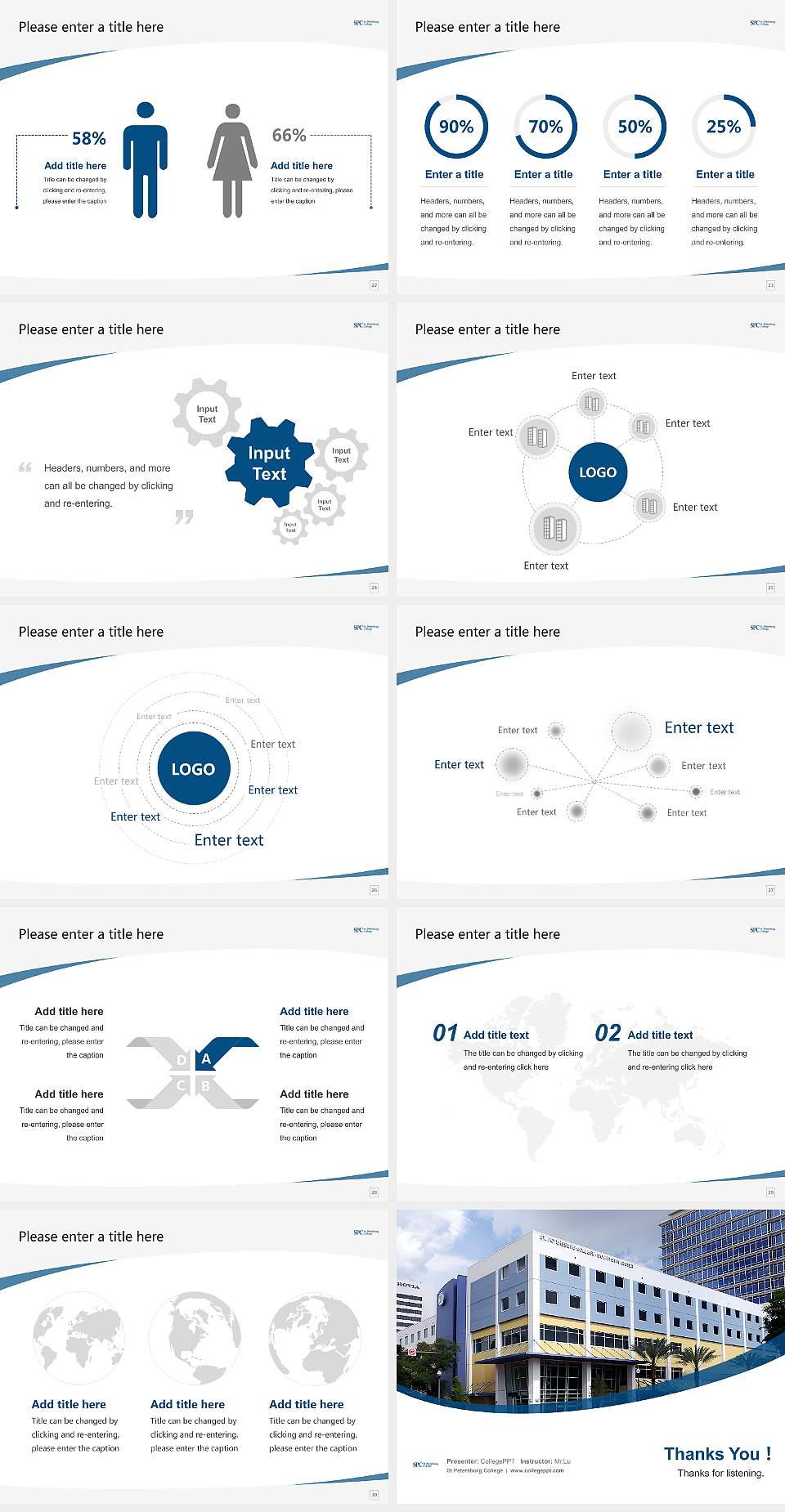 St Petersburg College Course/Courseware Creation PPT Template4:3 ratio PPT effect preview image4