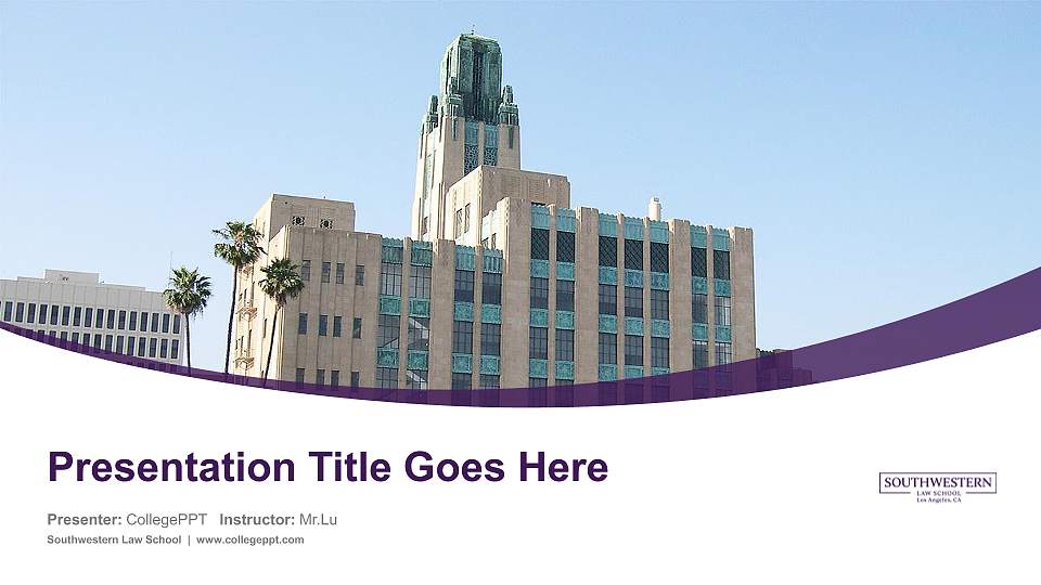 Southwestern Law School Course/Courseware Creation PPT Template16:9 ratio PPT effect preview image1