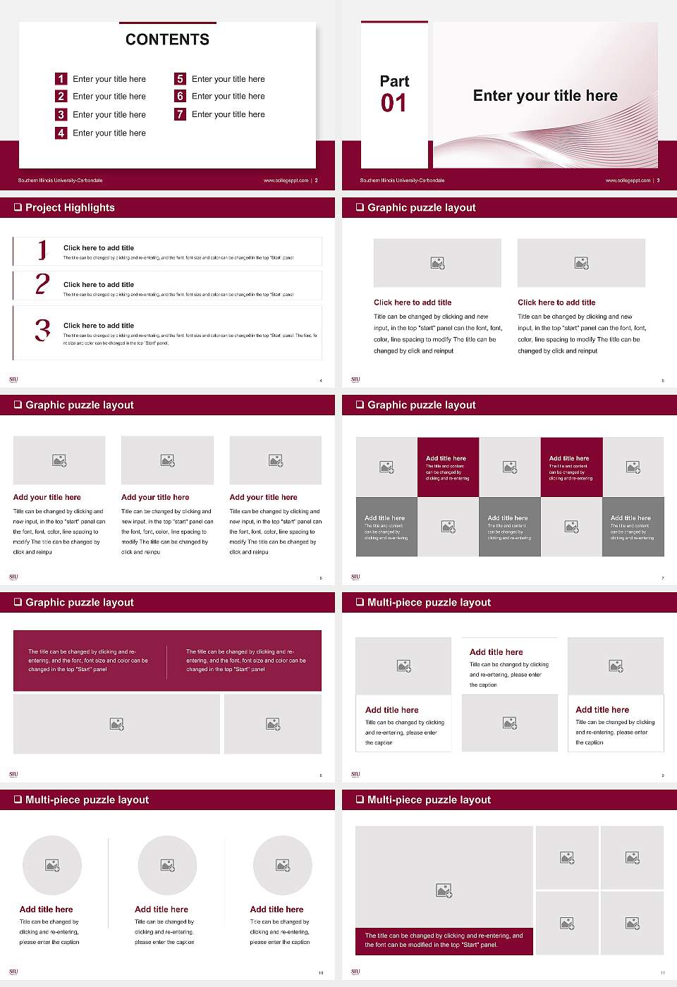 Southern Illinois University-Carbondale General Purpose PPT Template16:9 ratio PPT effect preview image2