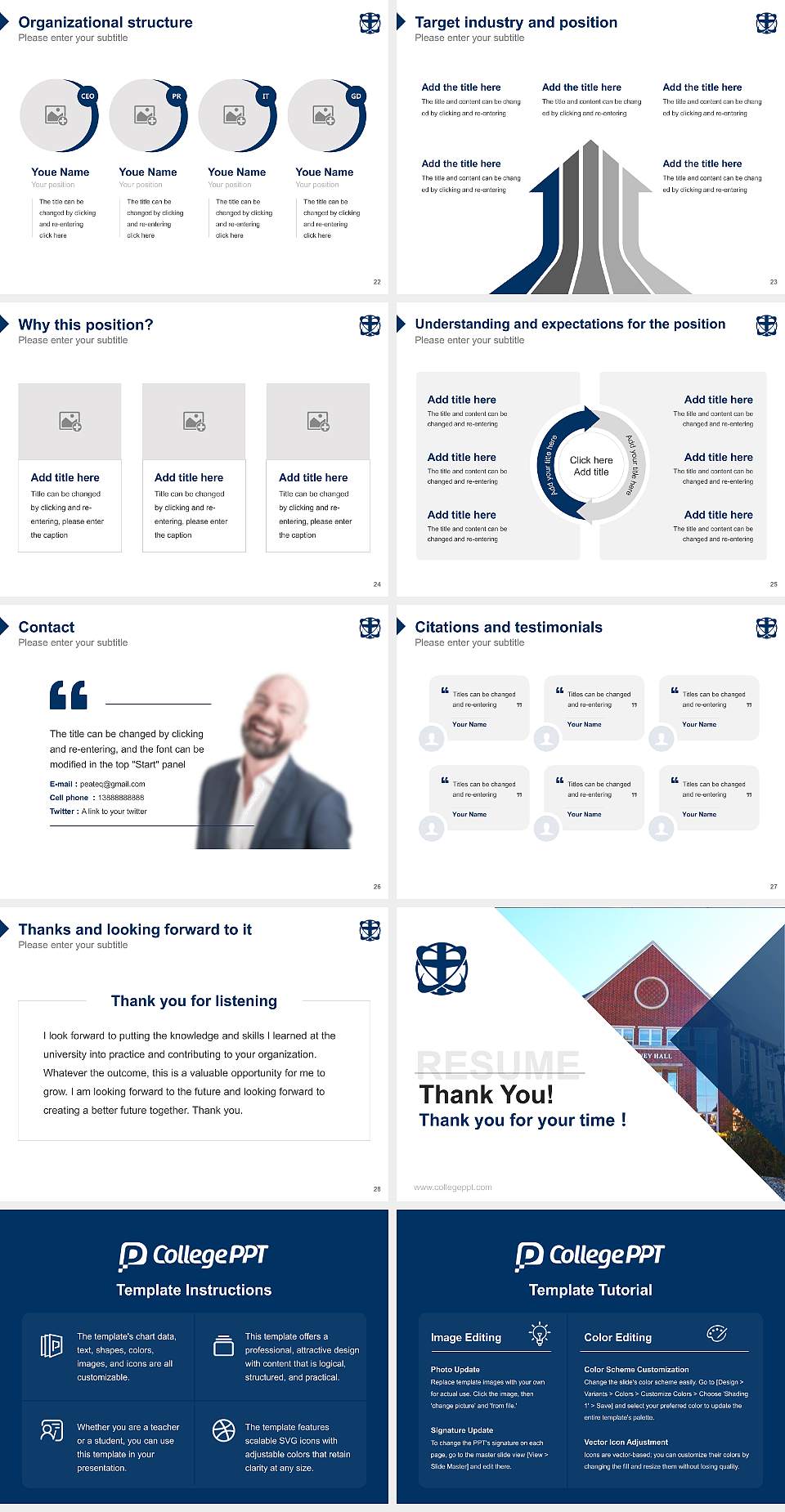 Spring Arbor University Resume PPT Template4:3 ratio PPT effect preview image4
