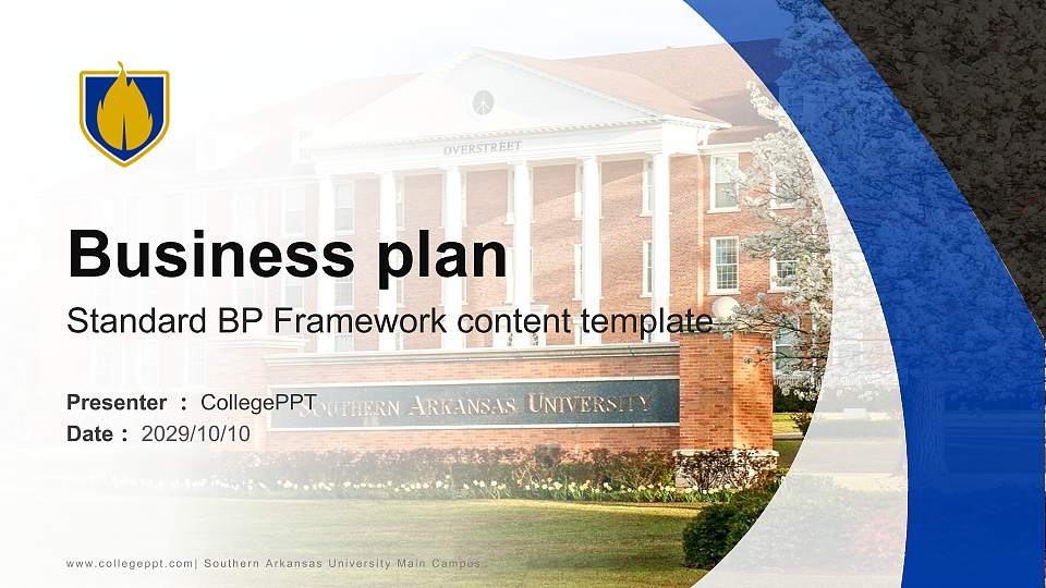 Southern Arkansas University Main Campus Competition/Entrepreneurship Contest PPT Template16:9 ratio PPT effect preview image