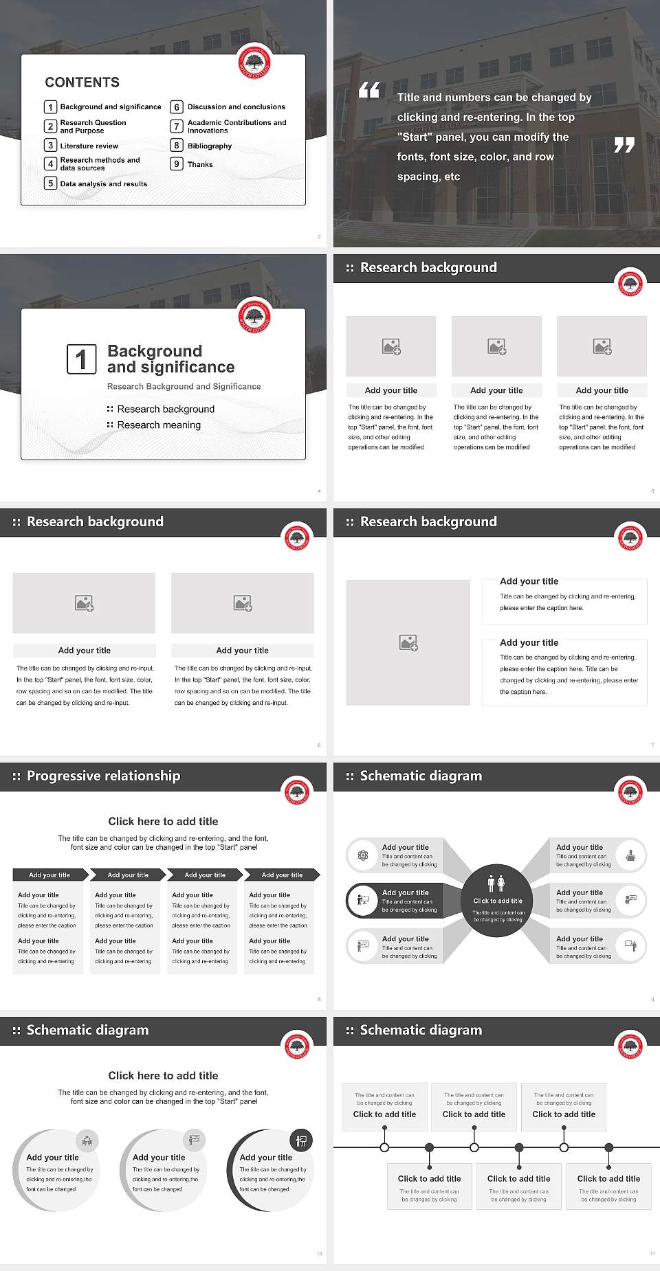 South College Asheville Graduation Thesis Defense PPT Template4:3 ratio PPT effect preview image2