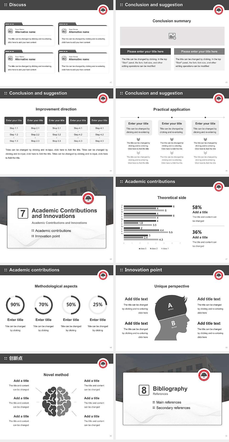 South College Asheville Graduation Thesis Defense PPT Template4:3 ratio PPT effect preview image6