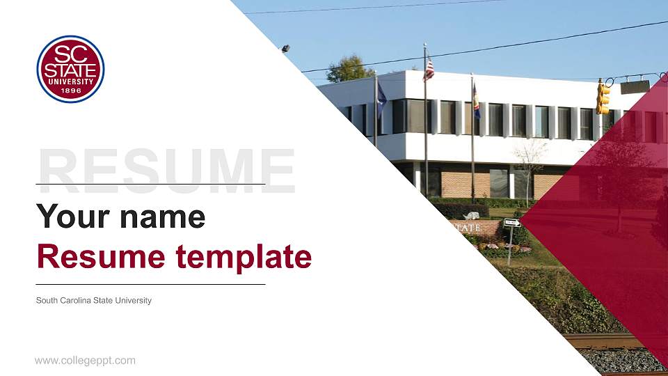 South Carolina State University Resume PPT Template16:9 ratio PPT effect preview image