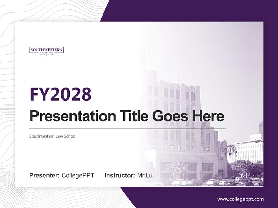 Southwestern Law School Academic Presentation/Research Findings Report PPT Template4:3 ratio PPT effect preview image5