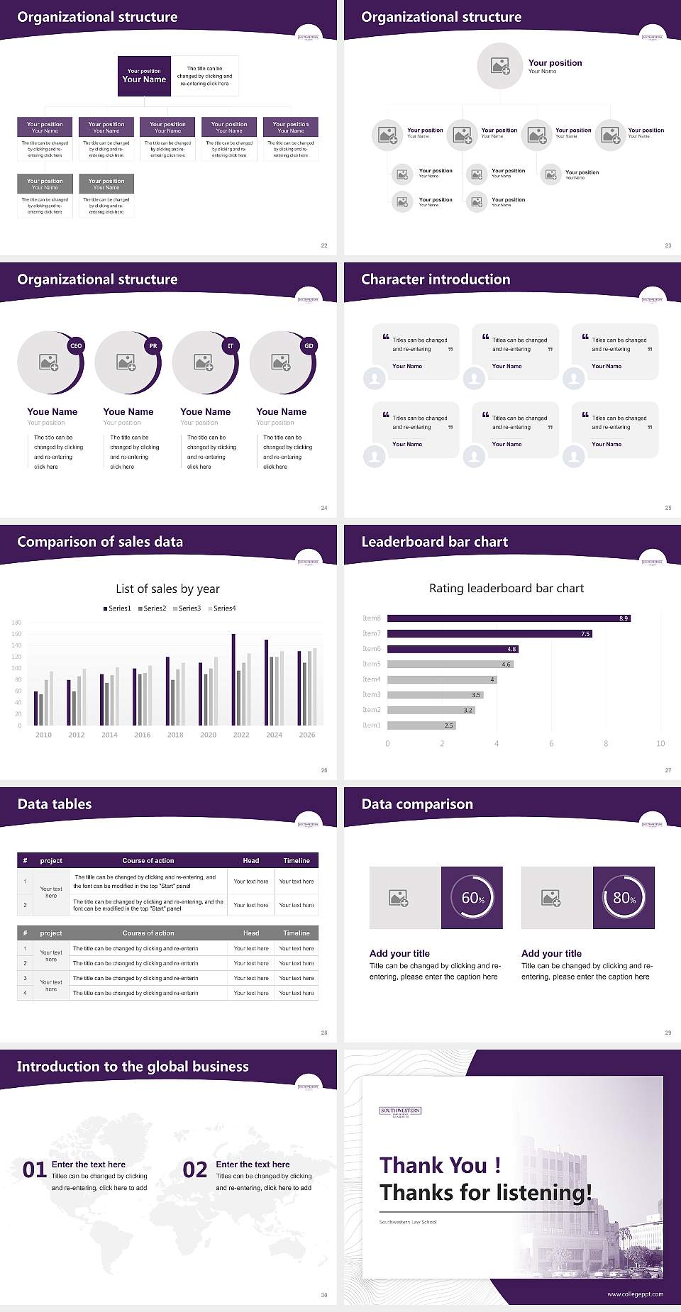 Southwestern Law School Academic Presentation/Research Findings Report PPT Template4:3 ratio PPT effect preview image4