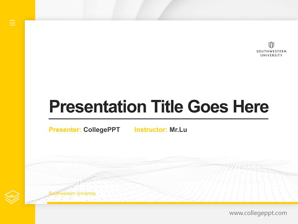 Southwestern University Thesis Proposal/Graduation Defense PPT Template4:3 ratio PPT effect preview image5