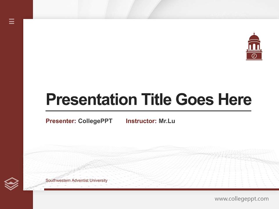 Southwestern Adventist University Thesis Proposal/Graduation Defense PPT Template4:3 ratio PPT effect preview image5