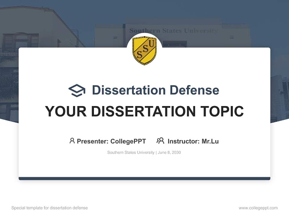 Southern States University Graduation Thesis Defense PPT Template4:3 ratio PPT effect preview image7