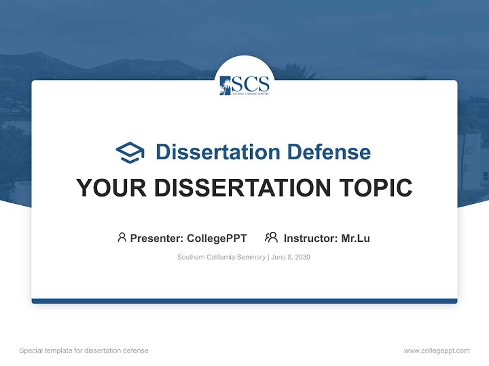 Southern California Seminary Graduation Thesis Defense PPT Template4:3 ratio PPT effect preview image7