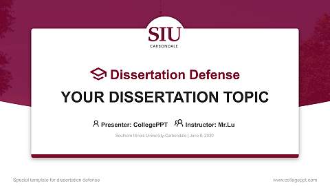 Southern Illinois University-Carbondale Graduation Thesis Defense PPT Template