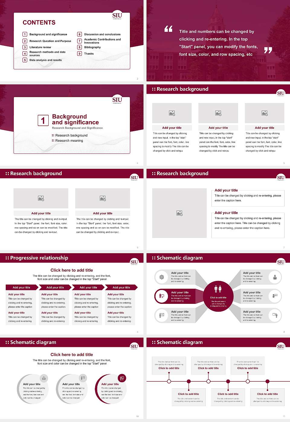 Southern Illinois University-Carbondale Graduation Thesis Defense PPT Template16:9 ratio PPT effect preview image2