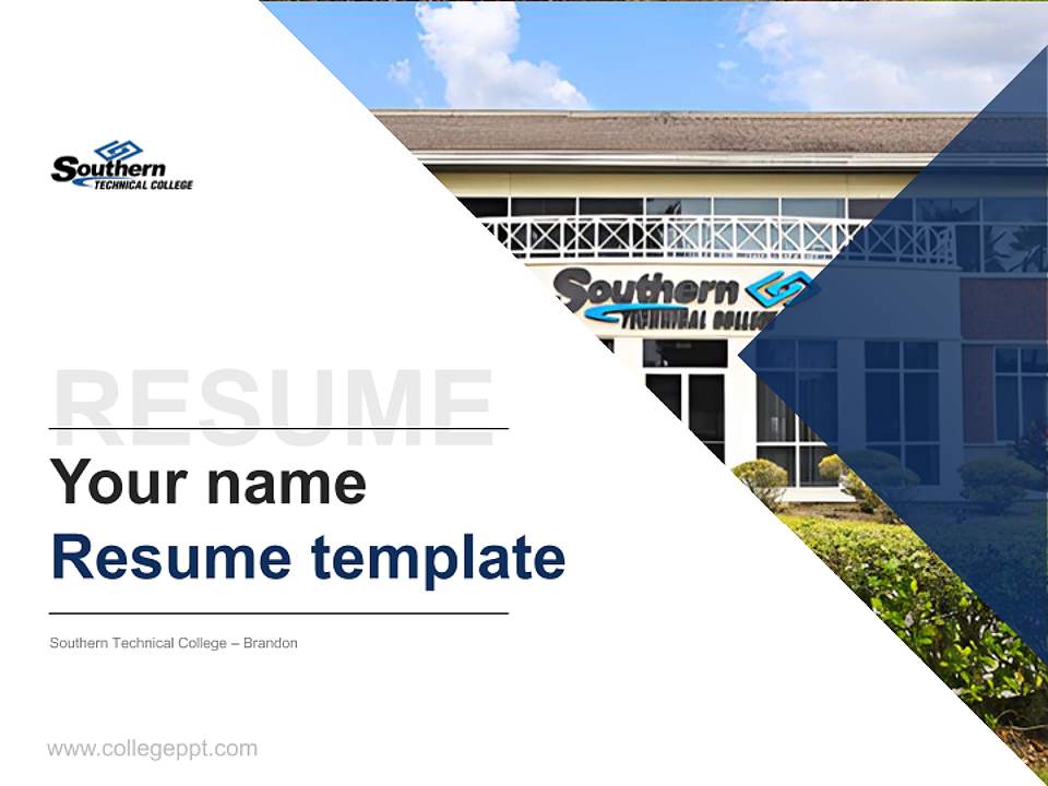 Southern Technical College – Brandon Resume PPT Template4:3 ratio PPT effect preview image5