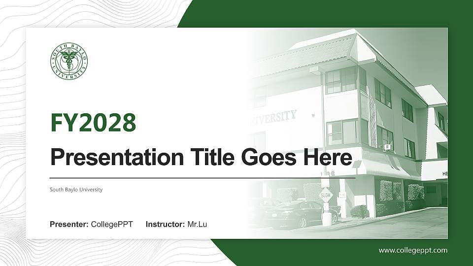 South Baylo University Academic Presentation/Research Findings Report PPT Template16:9 ratio PPT effect preview image