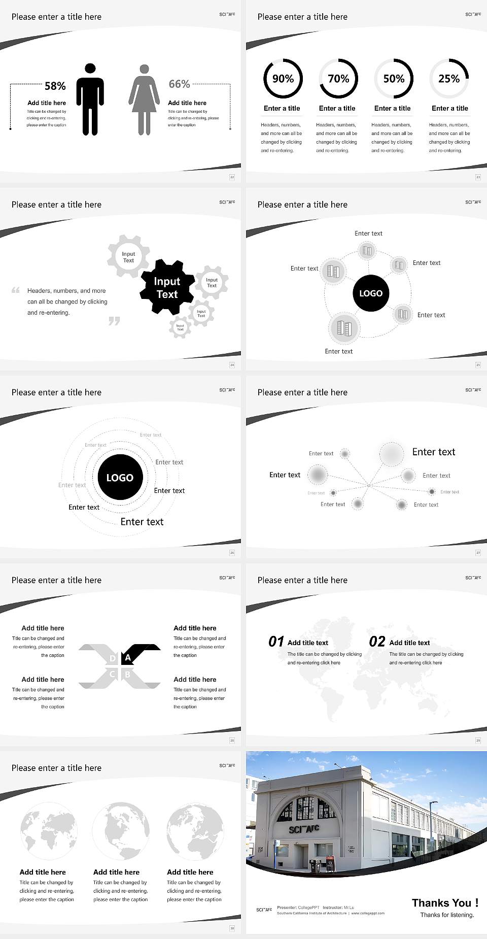 Southern California Institute of Architecture Course/Courseware Creation PPT Template4:3 ratio PPT effect preview image4