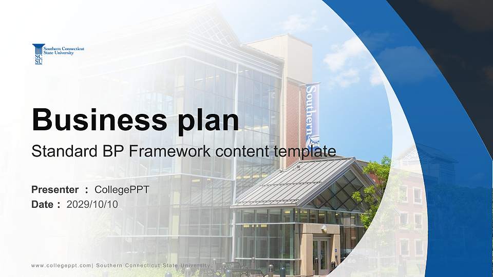 Southern Connecticut State University Competition/Entrepreneurship Contest PPT Template16:9 ratio PPT effect preview image