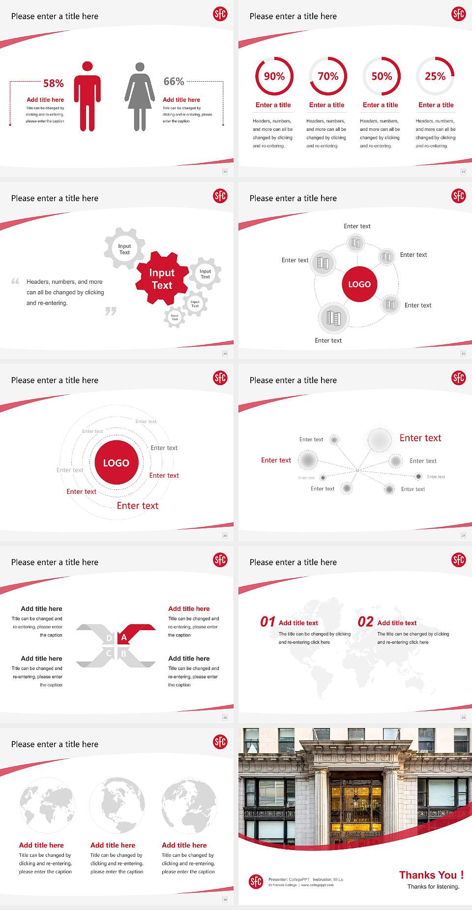 St Francis College Course/Courseware Creation PPT Template4:3 ratio PPT effect preview image4
