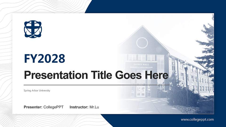 Spring Arbor University Academic Presentation/Research Findings Report PPT Template16:9 ratio PPT effect preview image