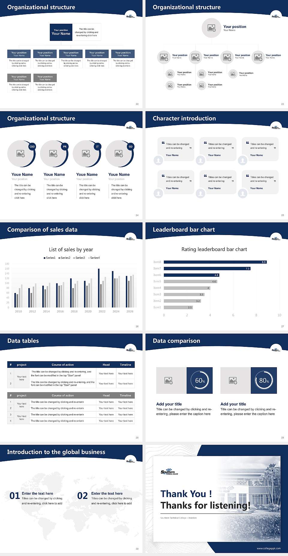 Southern Technical College – Brandon Academic Presentation/Research Findings Report PPT Template4:3 ratio PPT effect preview image4