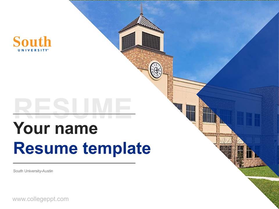 South University-Austin Resume PPT Template4:3 ratio PPT effect preview image5