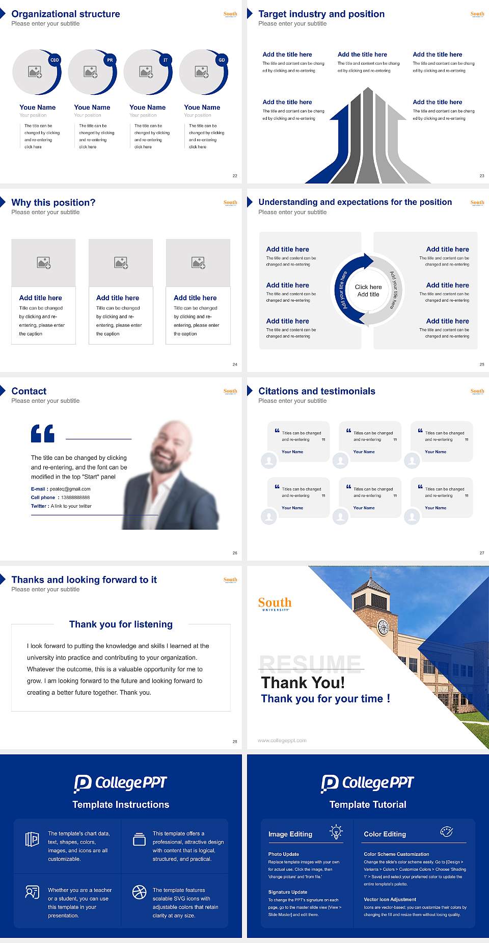 South University-Austin Resume PPT Template4:3 ratio PPT effect preview image4