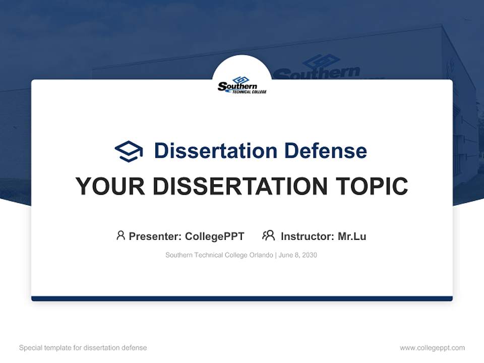 Southern Technical College Orlando Graduation Thesis Defense PPT Template4:3 ratio PPT effect preview image7
