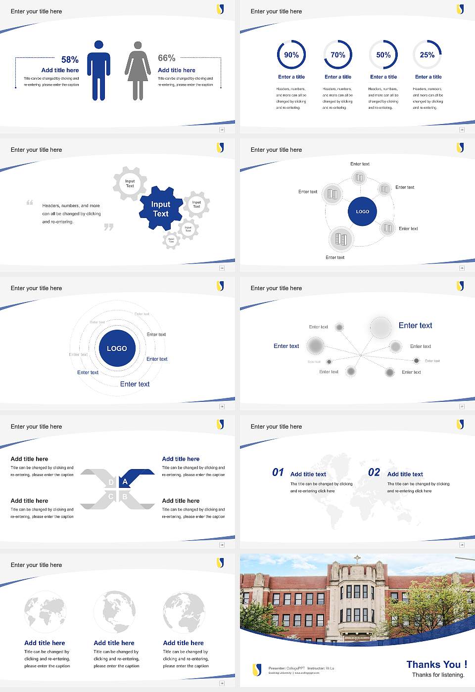 Spalding University Course/Courseware Creation PPT Template16:9 ratio PPT effect preview image4