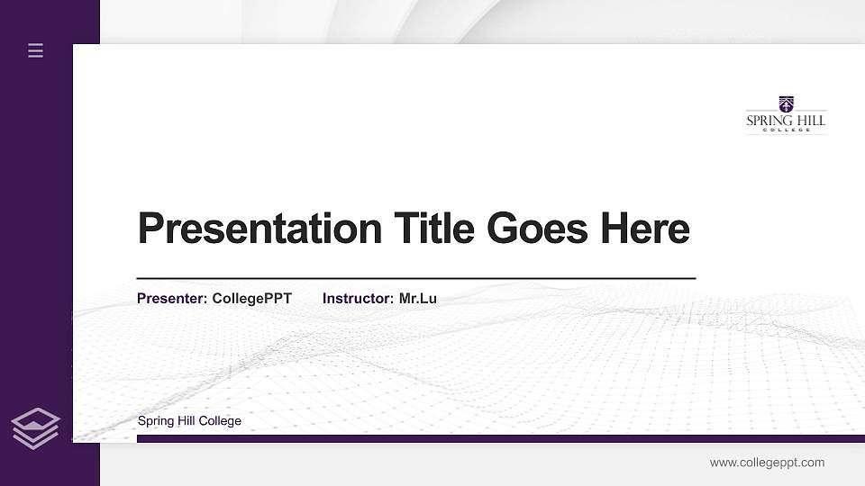 Spring Hill College Thesis Proposal/Graduation Defense PPT Template16:9 ratio PPT effect preview image