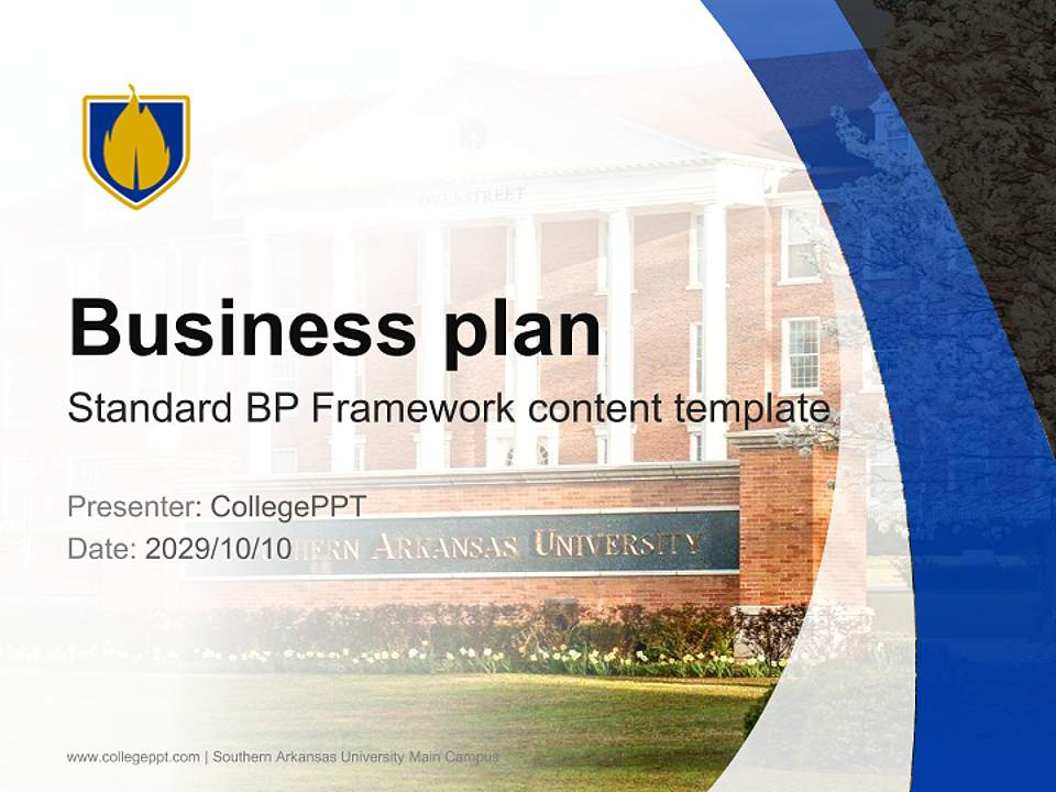 Southern Arkansas University Main Campus Competition/Entrepreneurship Contest PPT Template4:3 ratio PPT effect preview image9
