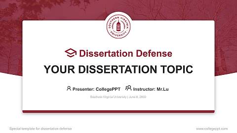 Southern Virginia University Graduation Thesis Defense PPT Template