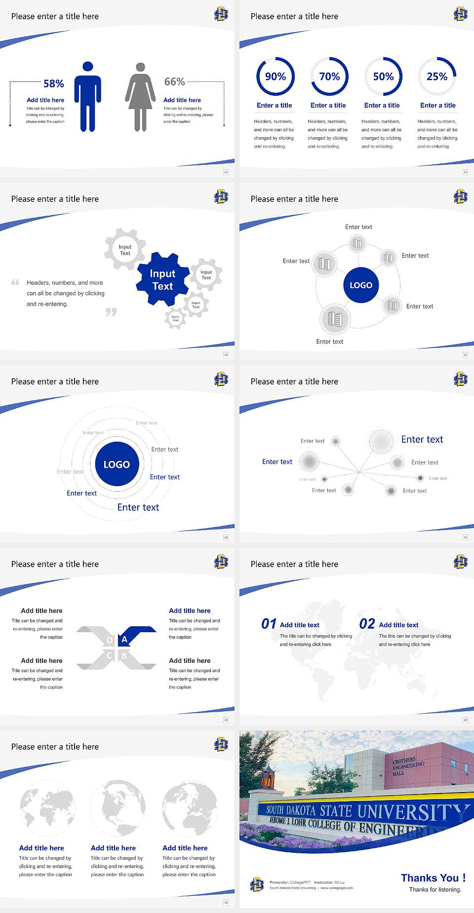 South Dakota State University Course/Courseware Creation PPT Template4:3 ratio PPT effect preview image4