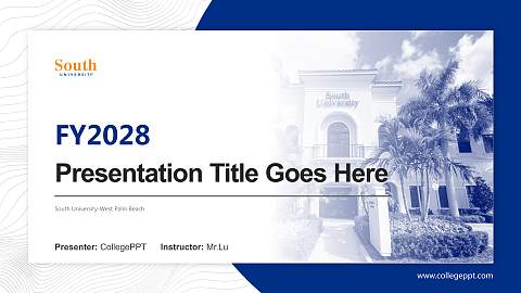 South University-West Palm Beach Academic Presentation/Research Findings Report PPT Template