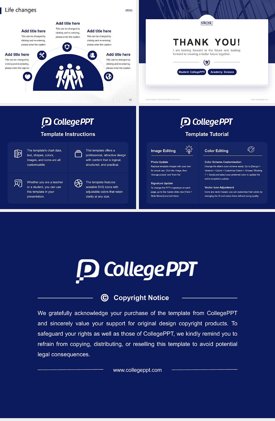 Southwestern Oklahoma State University National Scholarship Defense PPT Template4:3 ratio PPT effect preview image4