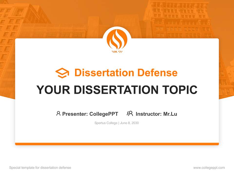 Spertus College Graduation Thesis Defense PPT Template4:3 ratio PPT effect preview image7