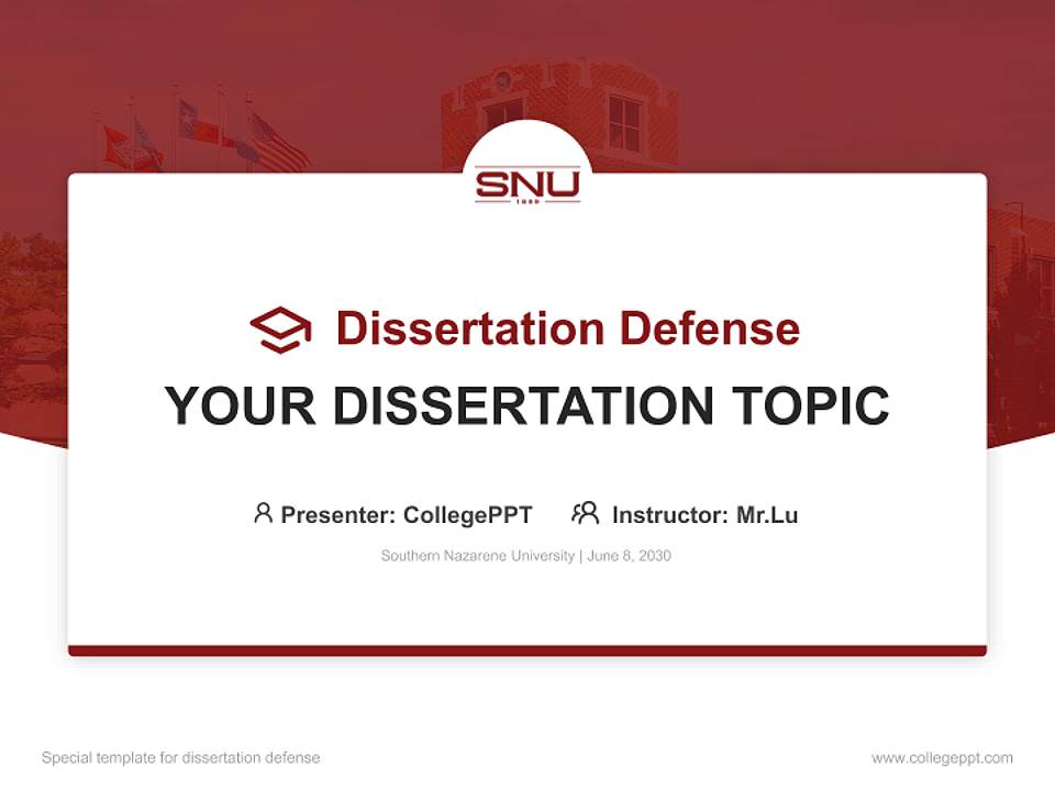 Southern Nazarene University Graduation Thesis Defense PPT Template4:3 ratio PPT effect preview image7
