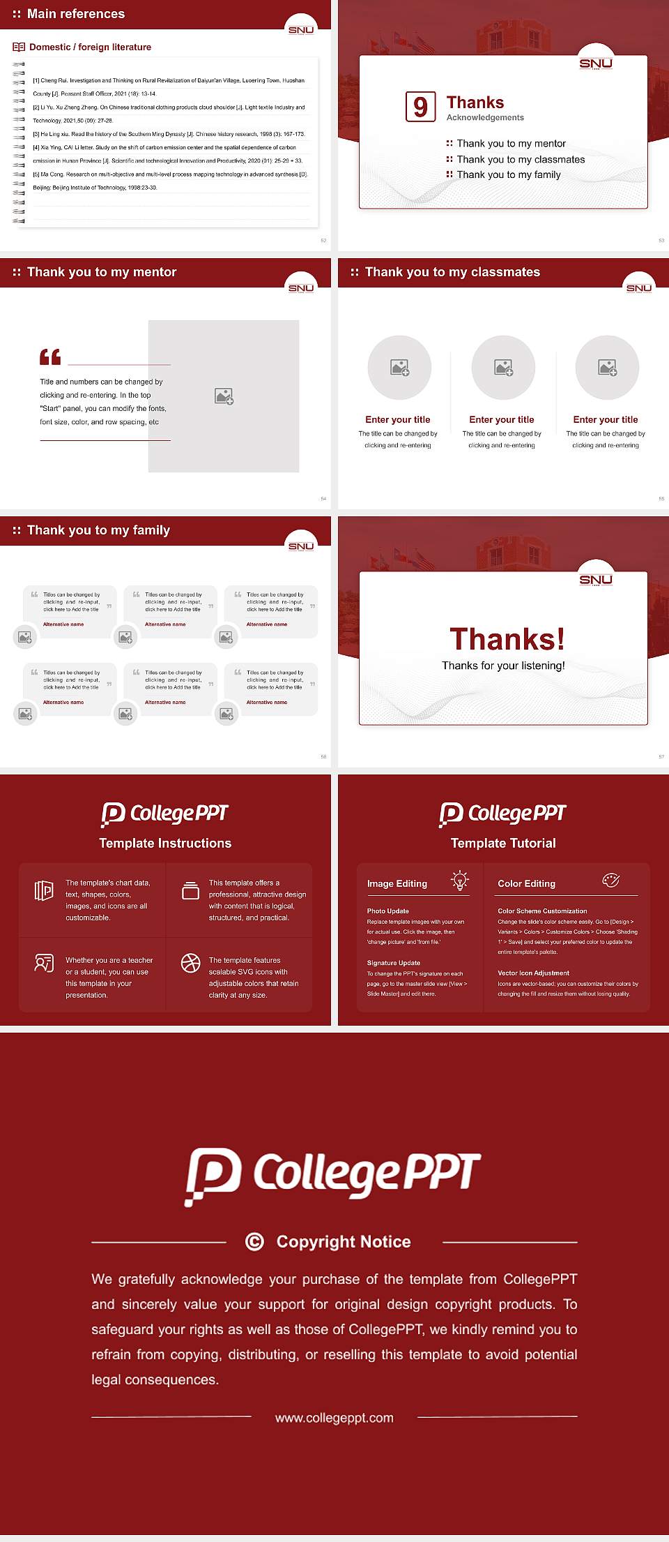 Southern Nazarene University Graduation Thesis Defense PPT Template4:3 ratio PPT effect preview image7