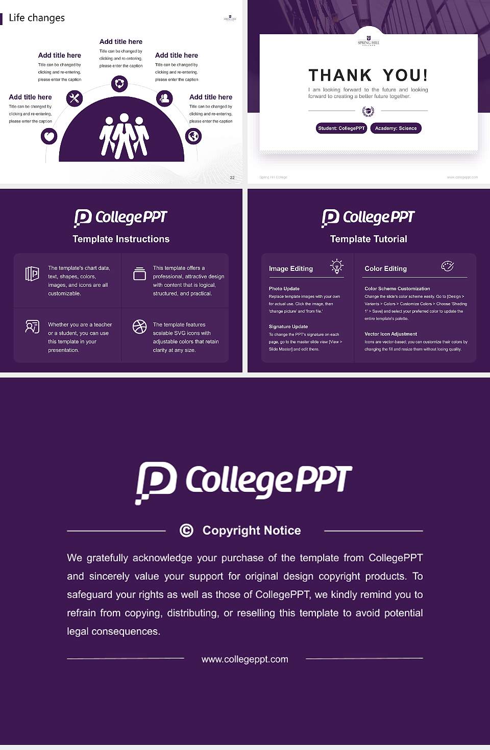 Spring Hill College National Scholarship Defense PPT Template4:3 ratio PPT effect preview image4